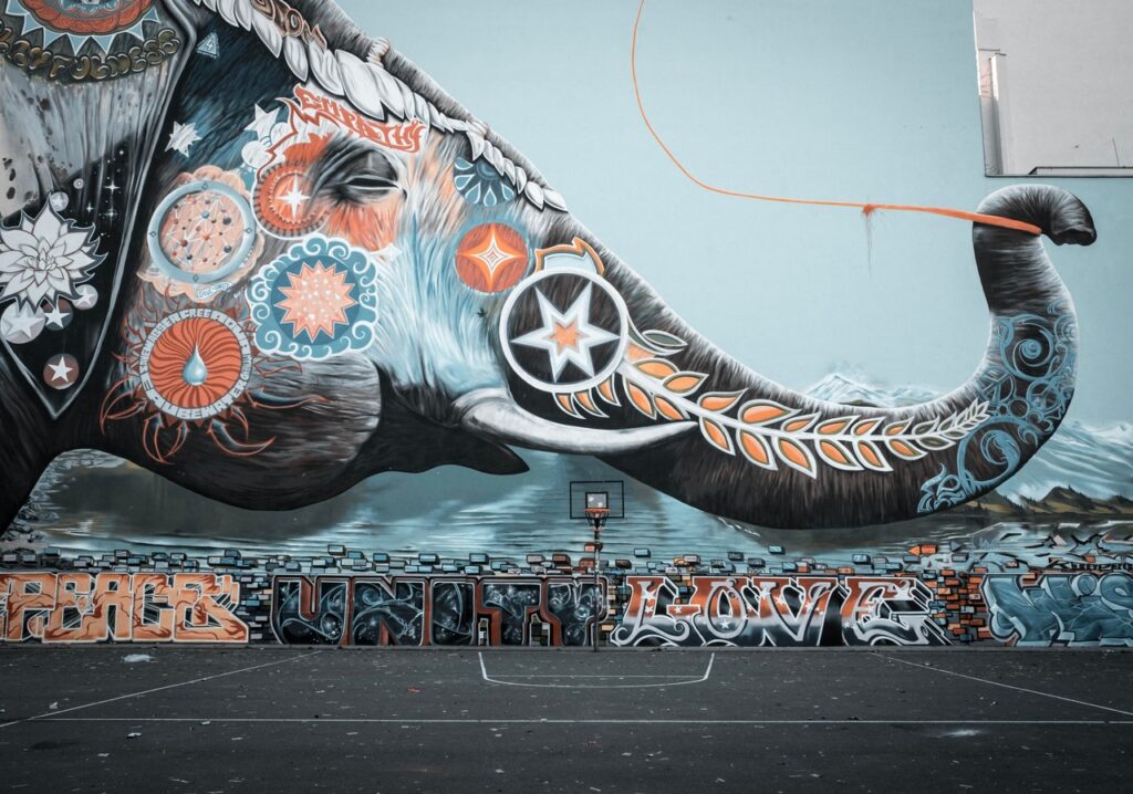 Multi colored elephant 2 elephant